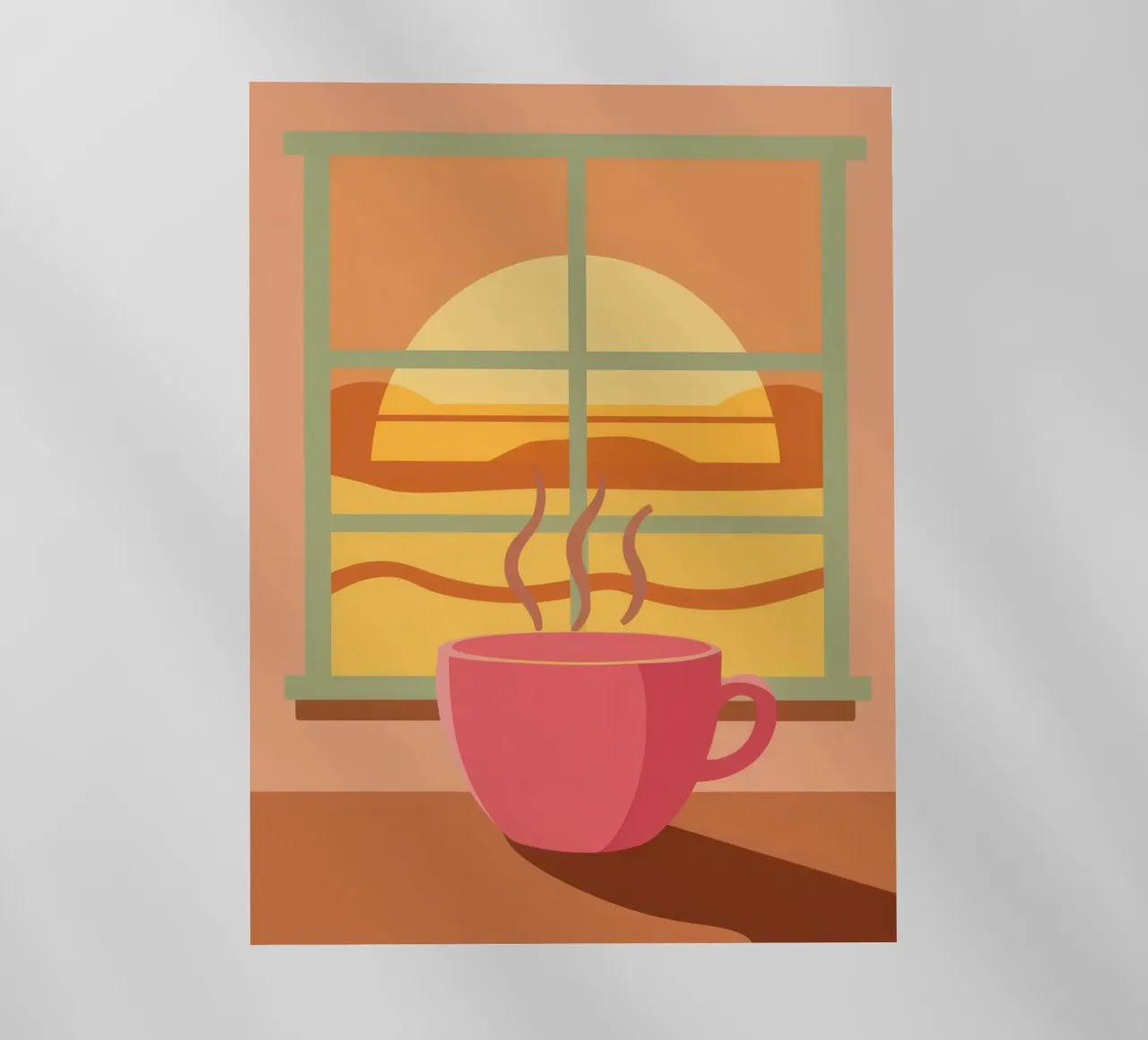Caffè mattutino fumante pellicola backlit da Sun Riser