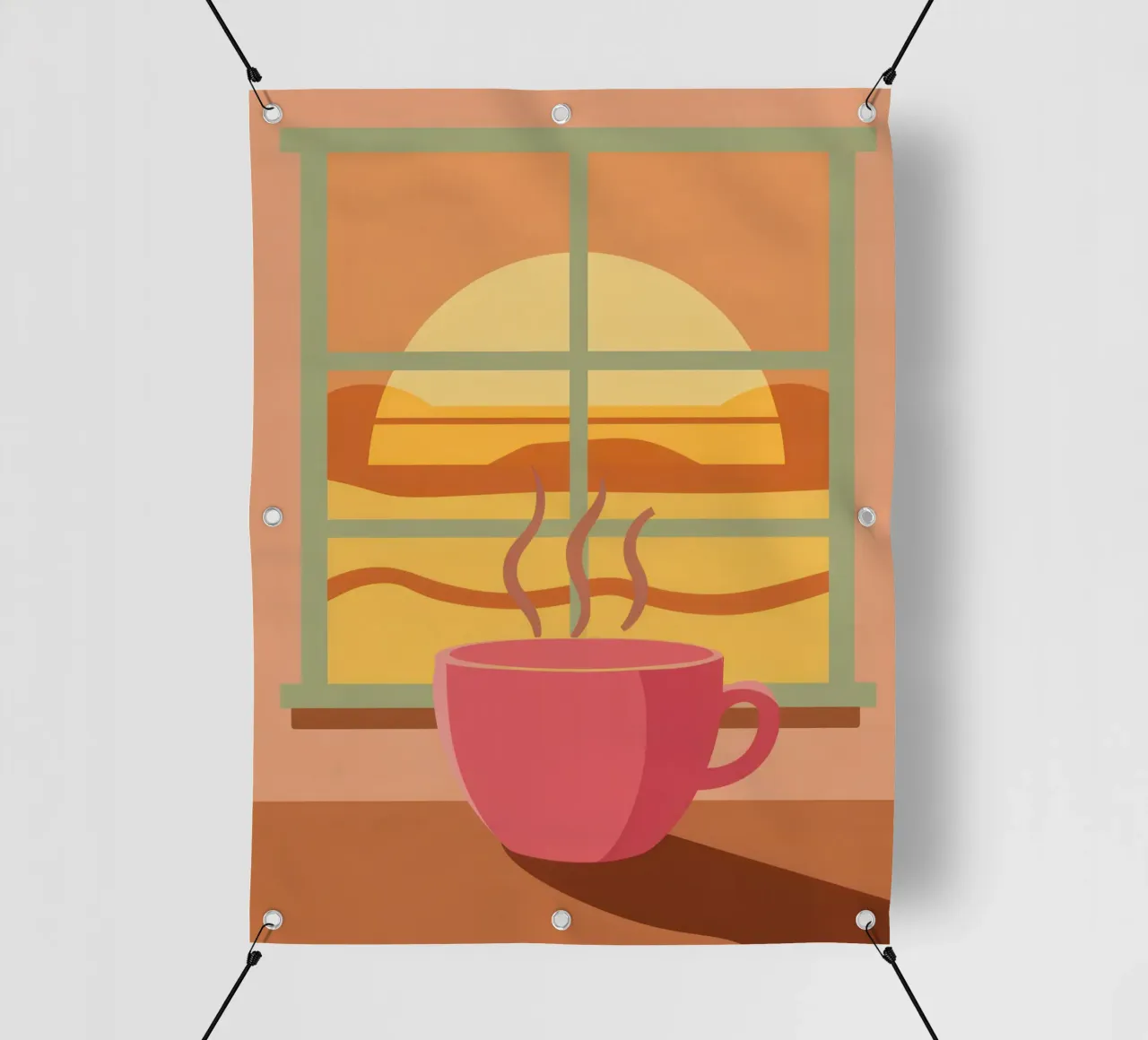 Caffè mattutino fumante telo in pvc da Sun Riser