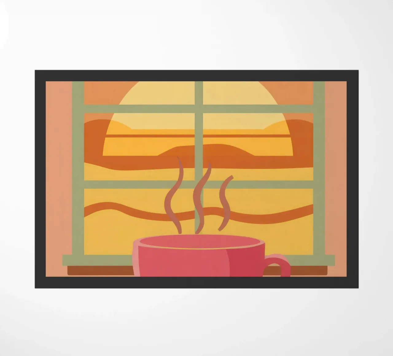 Caffè mattutino fumante zerbino da Sun Riser