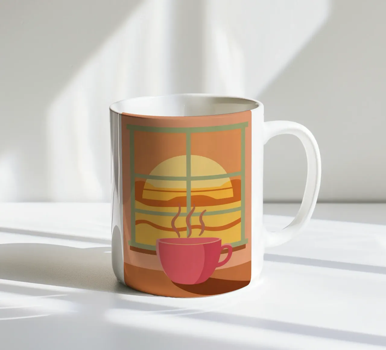 Caffè mattutino fumante tazza in ceramica da Sun Riser