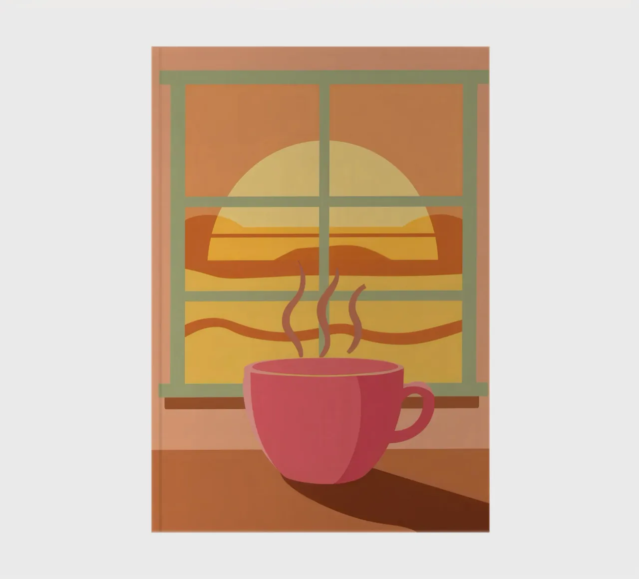 Steaming Morning Coffee notebook by Sun Riser