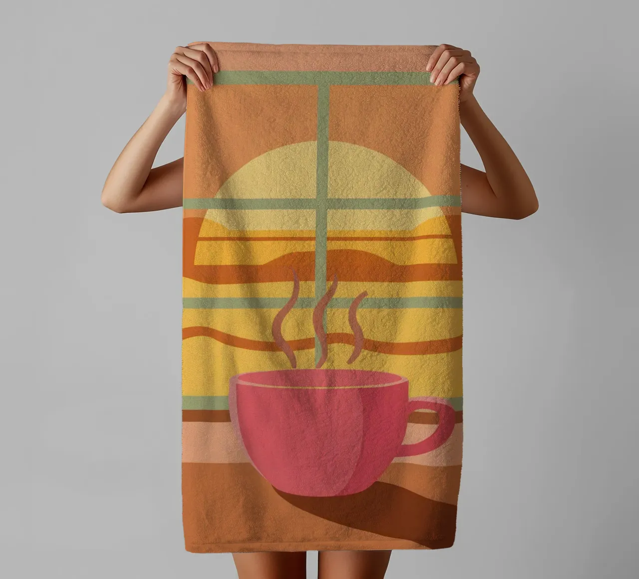 Dampfender Morgenkaffee Handtuch von Sun Riser