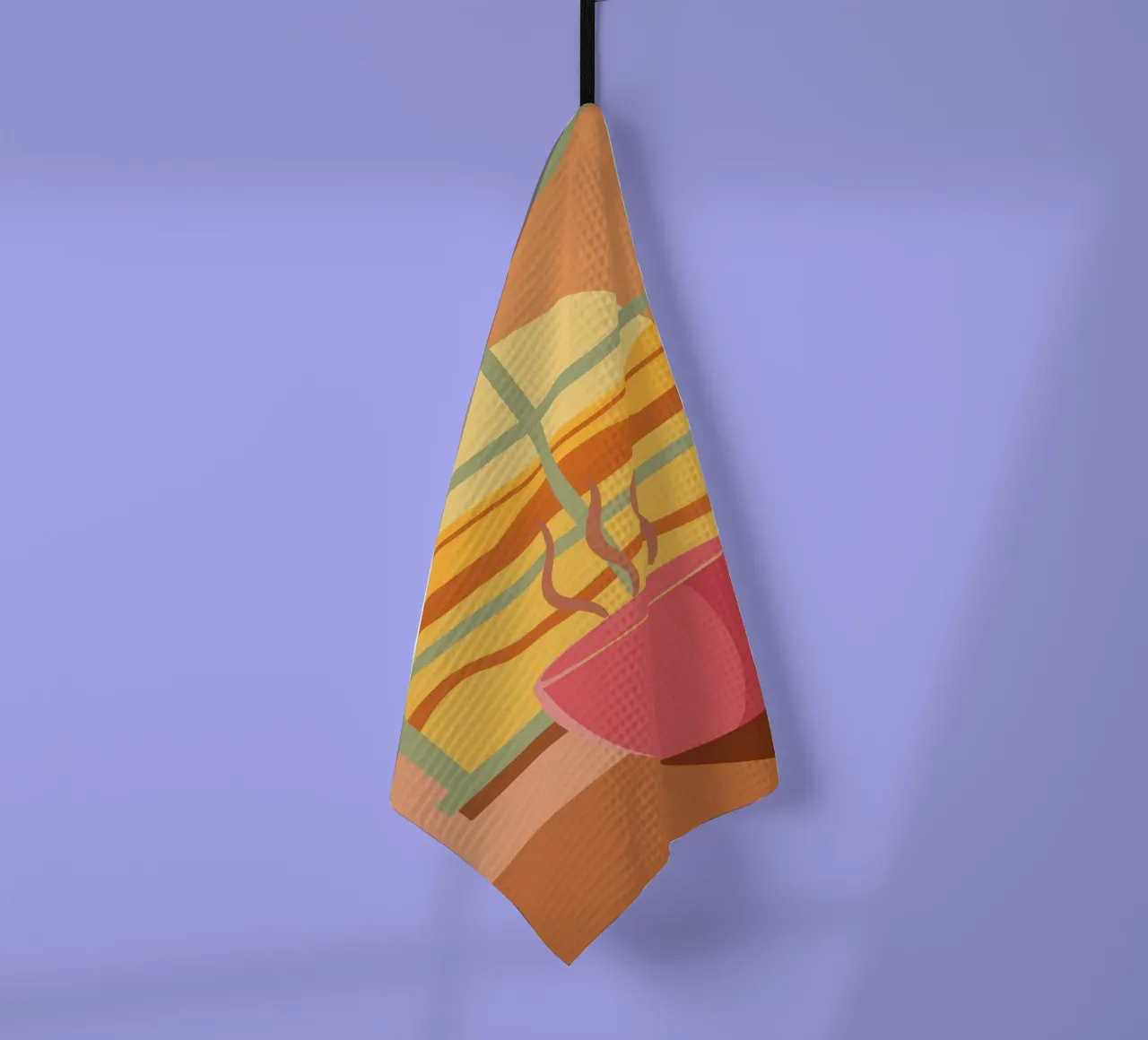 Steaming Morning Coffee tea towel by Sun Riser