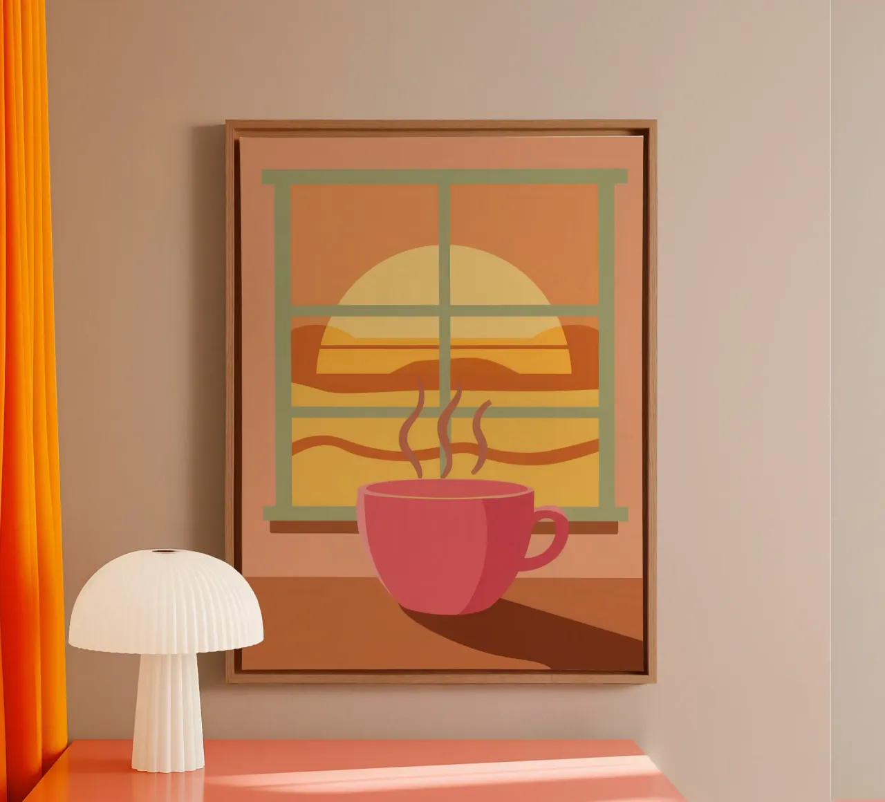 Caffè mattutino fumante tela da Sun Riser