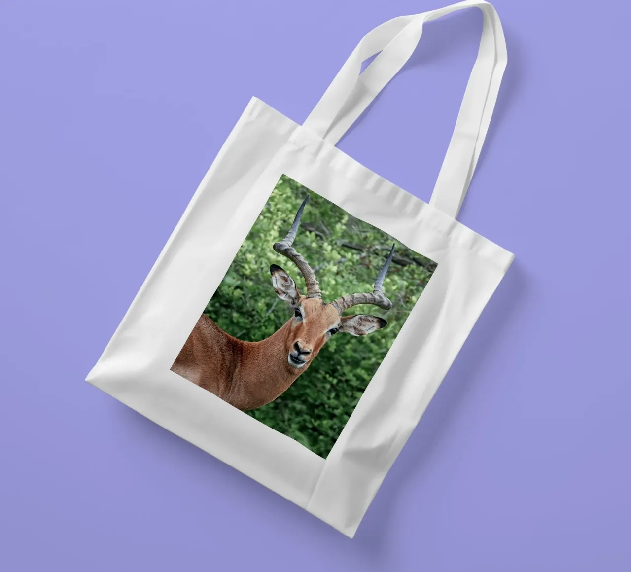Un'impressionante antilope con corna impressionanti borsa in juta da The Herringstore