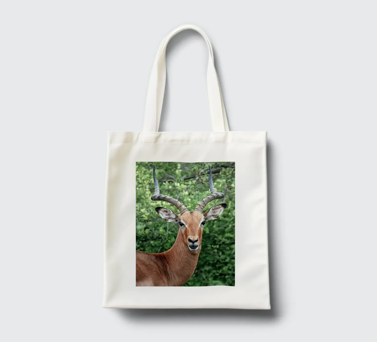 Un'impressionante antilope con corna impressionanti borsa in juta da The Herringstore