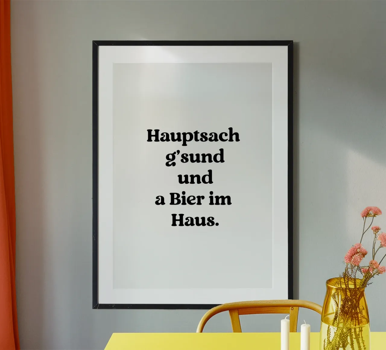 Hauptsach g`sund und a Bier im Haus carta hahnemühle da treechild