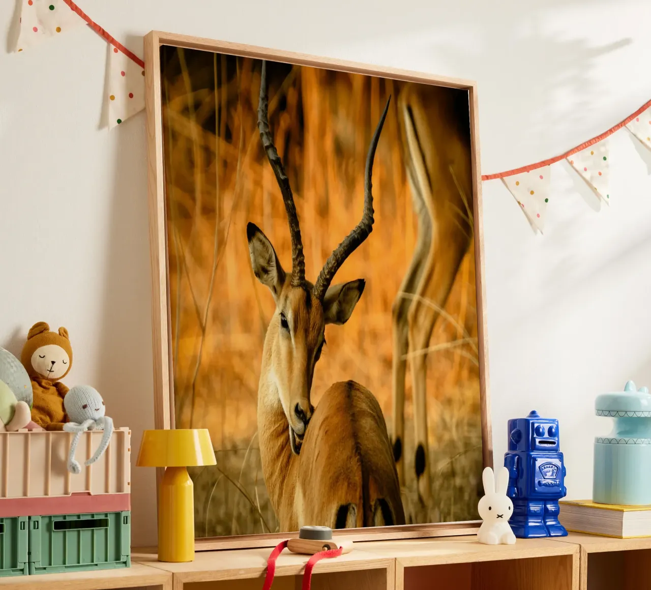 Un bellissimo Impala con corna ricurve tela da The Herringstore