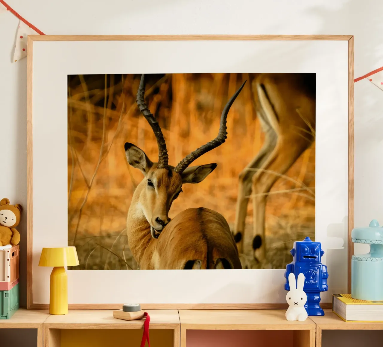 Un bellissimo Impala con corna ricurve carta hahnemühle da The Herringstore