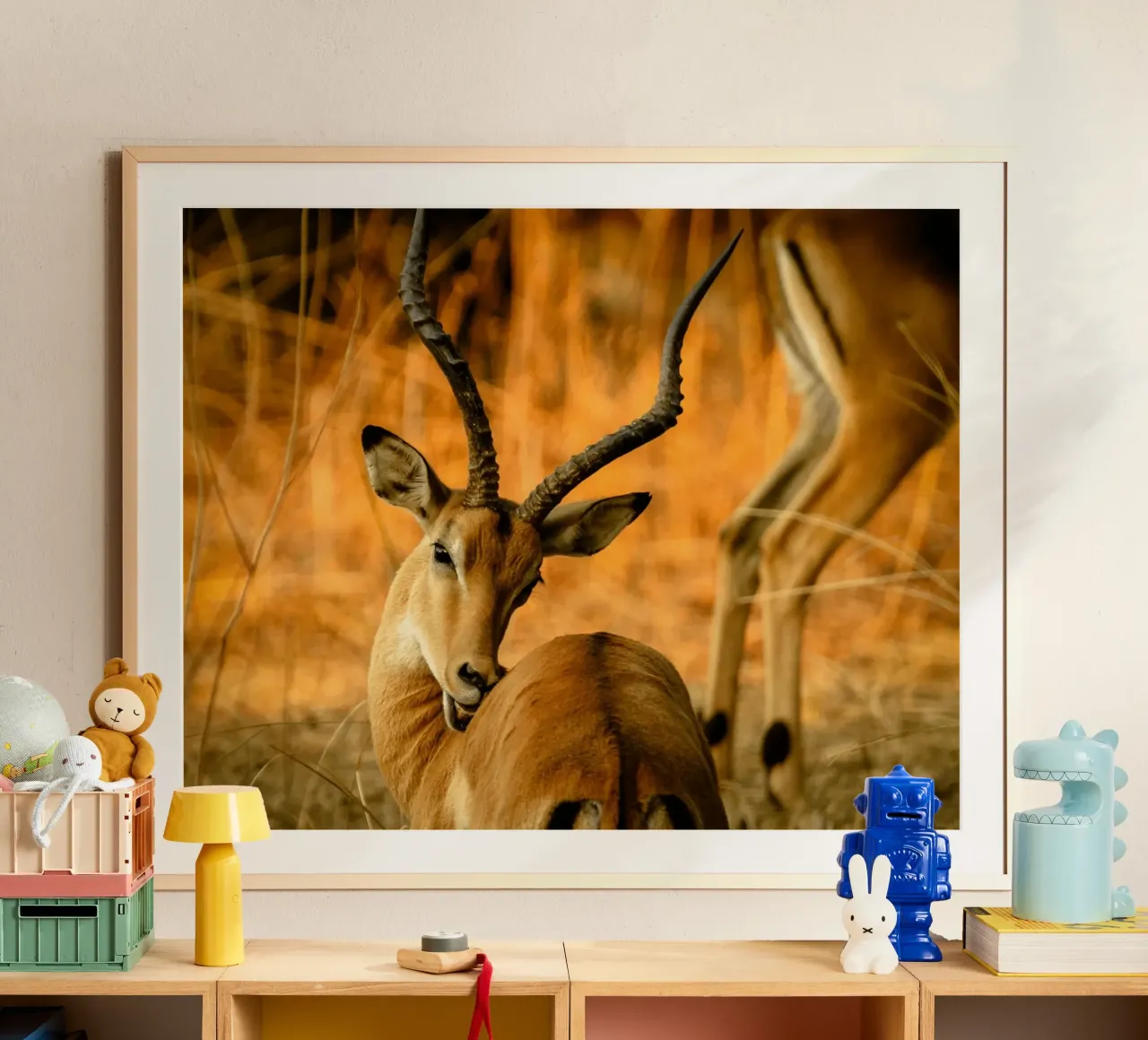 Un bellissimo Impala con corna ricurve carta hahnemühle da The Herringstore