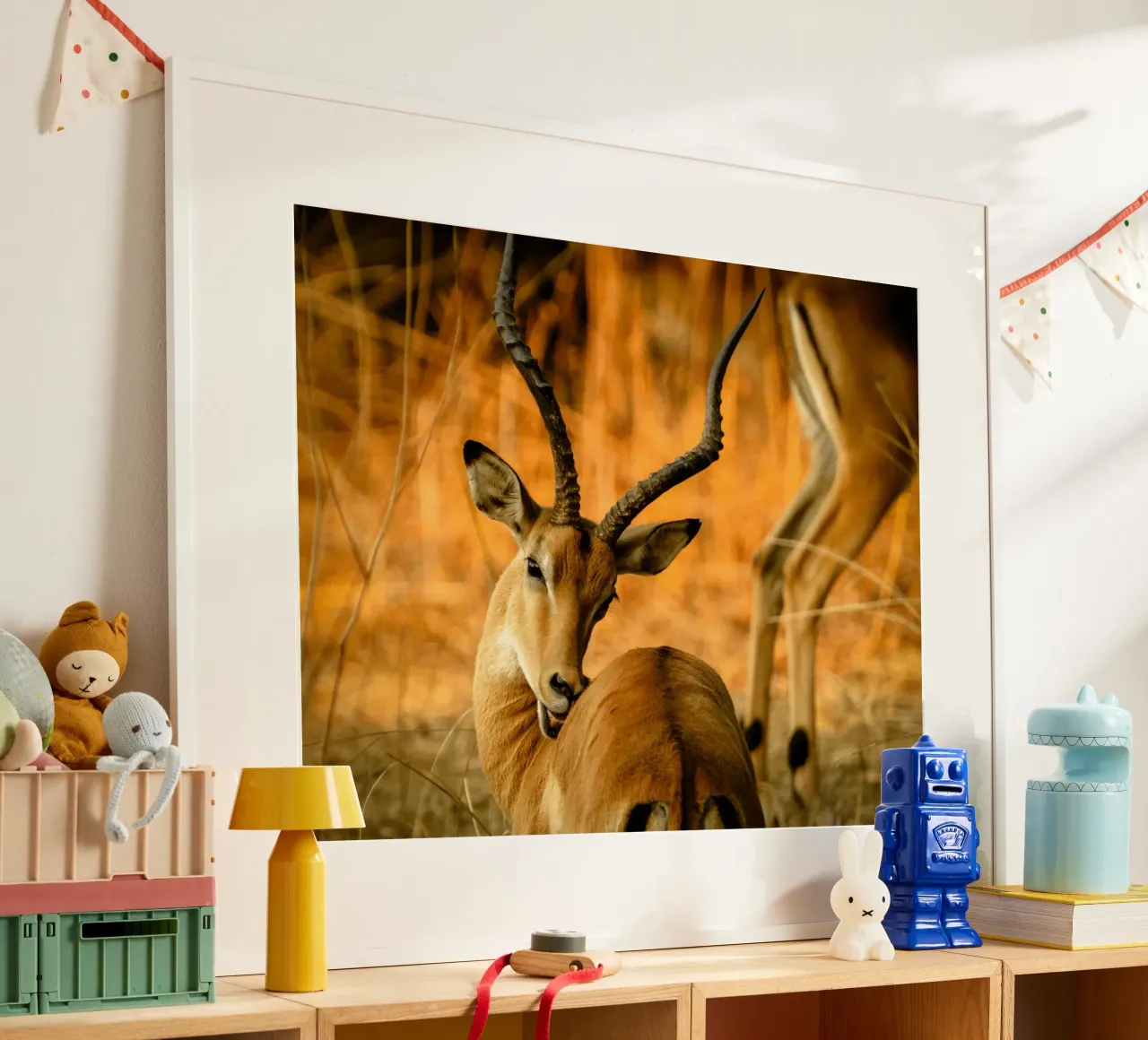 Un bellissimo Impala con corna ricurve carta hahnemühle da The Herringstore