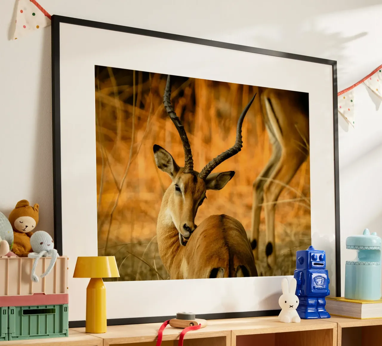 Un bellissimo Impala con corna ricurve carta hahnemühle da The Herringstore