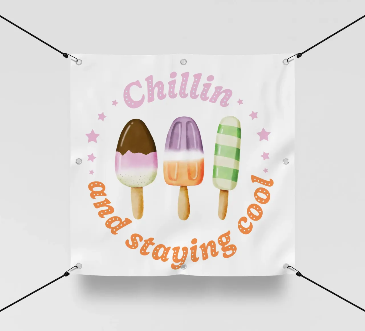 Stare al fresco. Sommer und Eis. telo in pvc da CalliLetters