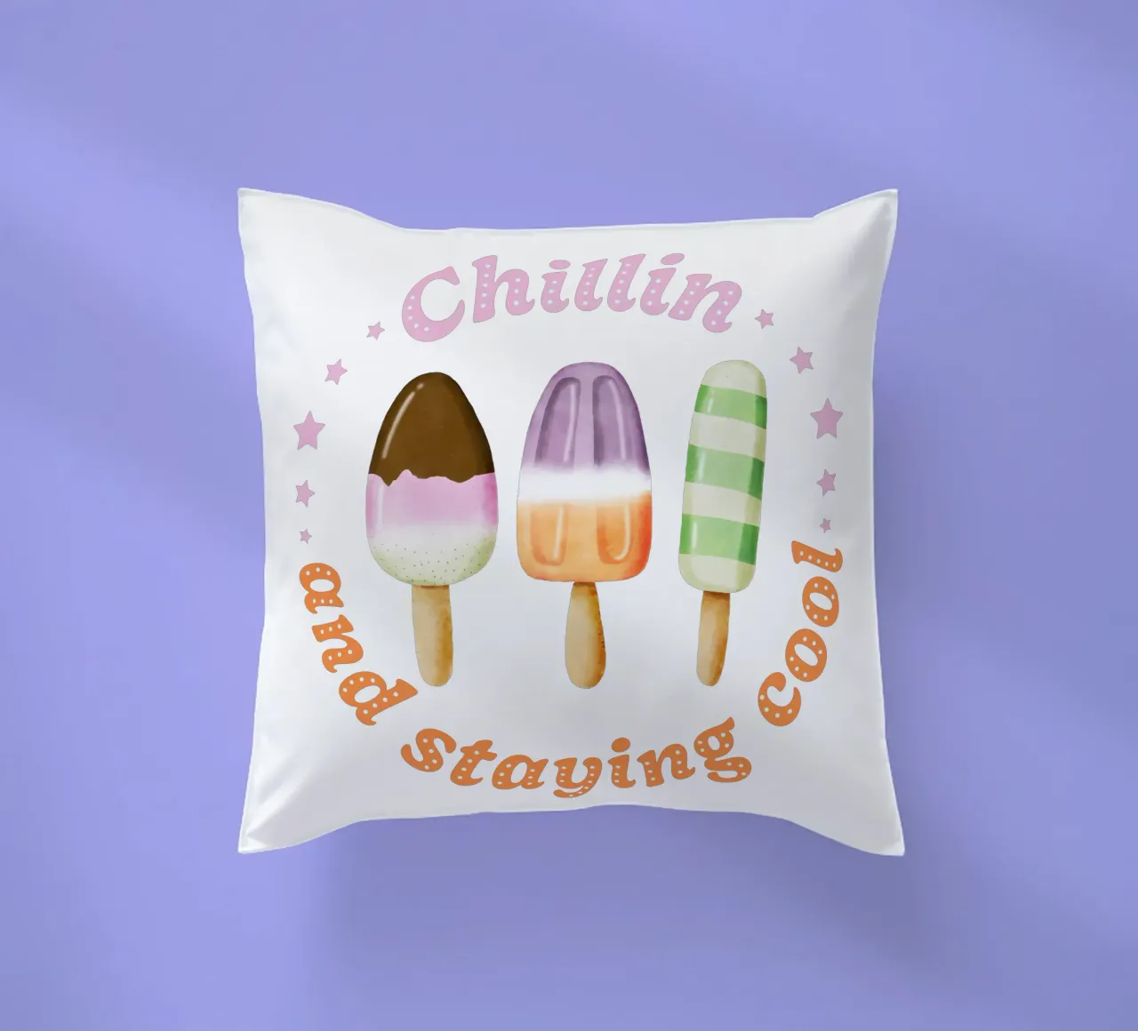 Stare al fresco. Sommer und Eis. cuscino da CalliLetters