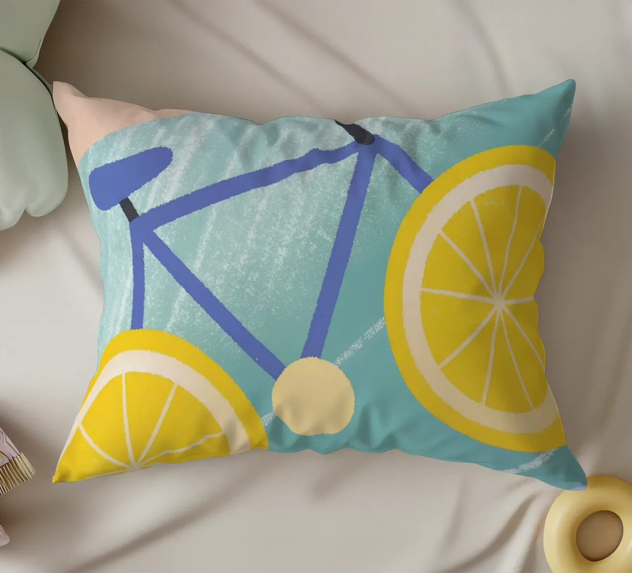 Bicicletta con ruote di limone cuscino da LOYAL SHOP
