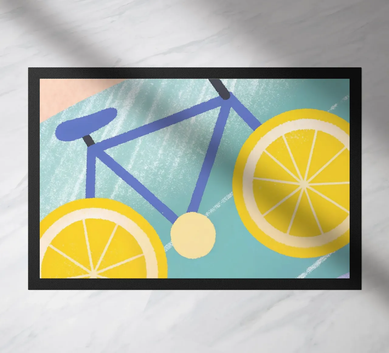 Bicicletta con ruote di limone zerbino da LOYAL SHOP