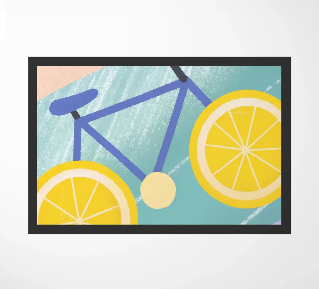 Bicicletta con ruote di limone zerbino da LOYAL SHOP