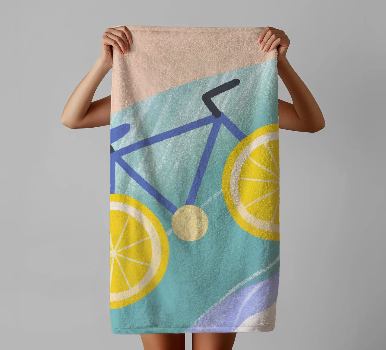 Bicicletta con ruote di limone asciugamano da bagno da LOYAL SHOP