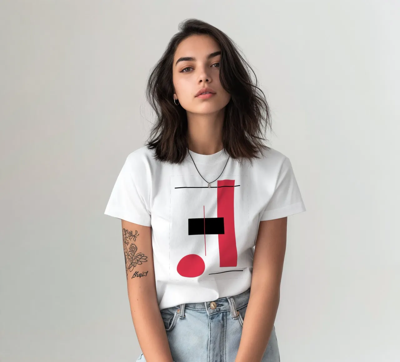 Grafisch ontwerp in rood en zwart t-shirt van BenCoStyle