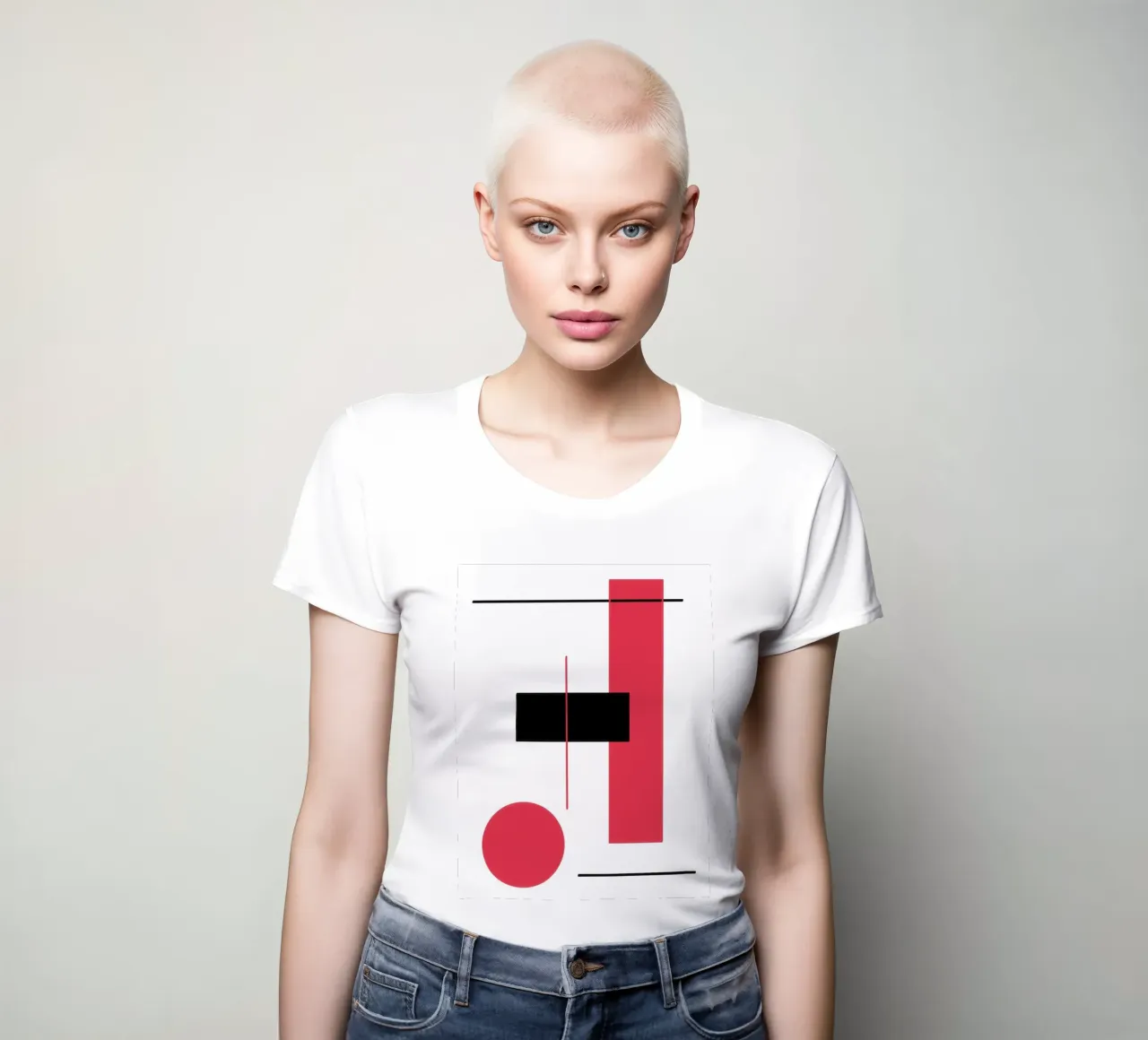 Design grafico in rosso e nero t-shirt da donna da BenCoStyle
