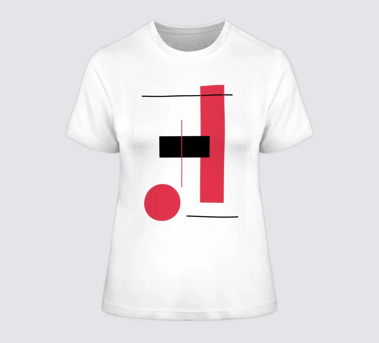 Design grafico in rosso e nero t-shirt da donna da BenCoStyle