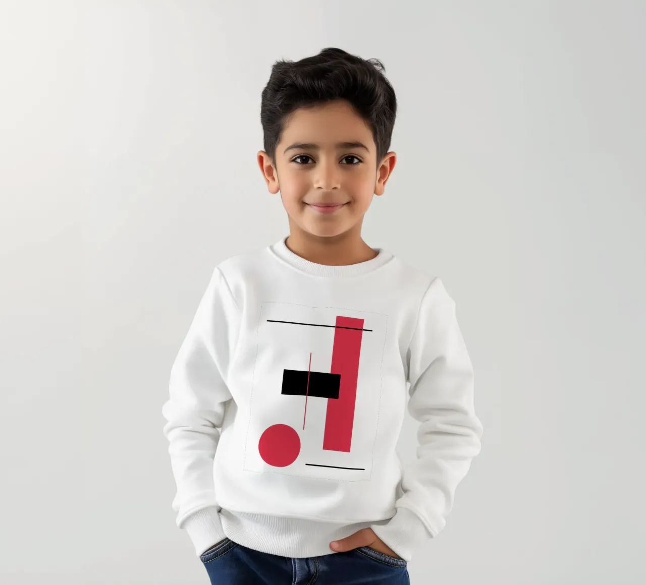 Design grafico in rosso e nero felpa bambino da BenCoStyle