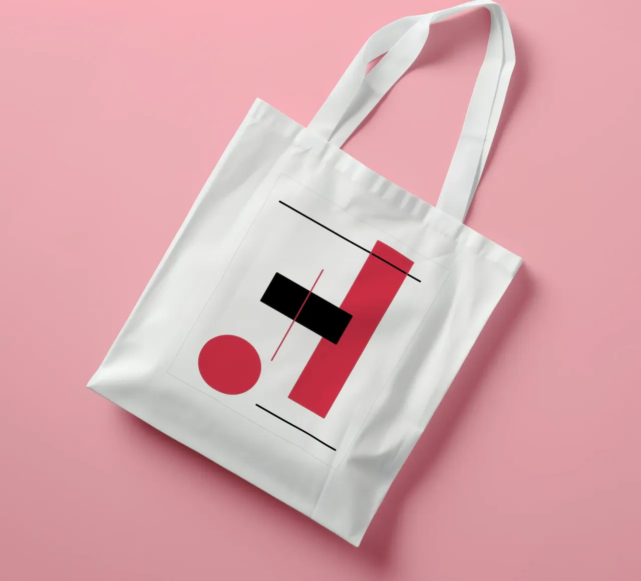 Design grafico in rosso e nero borsa in juta da BenCoStyle