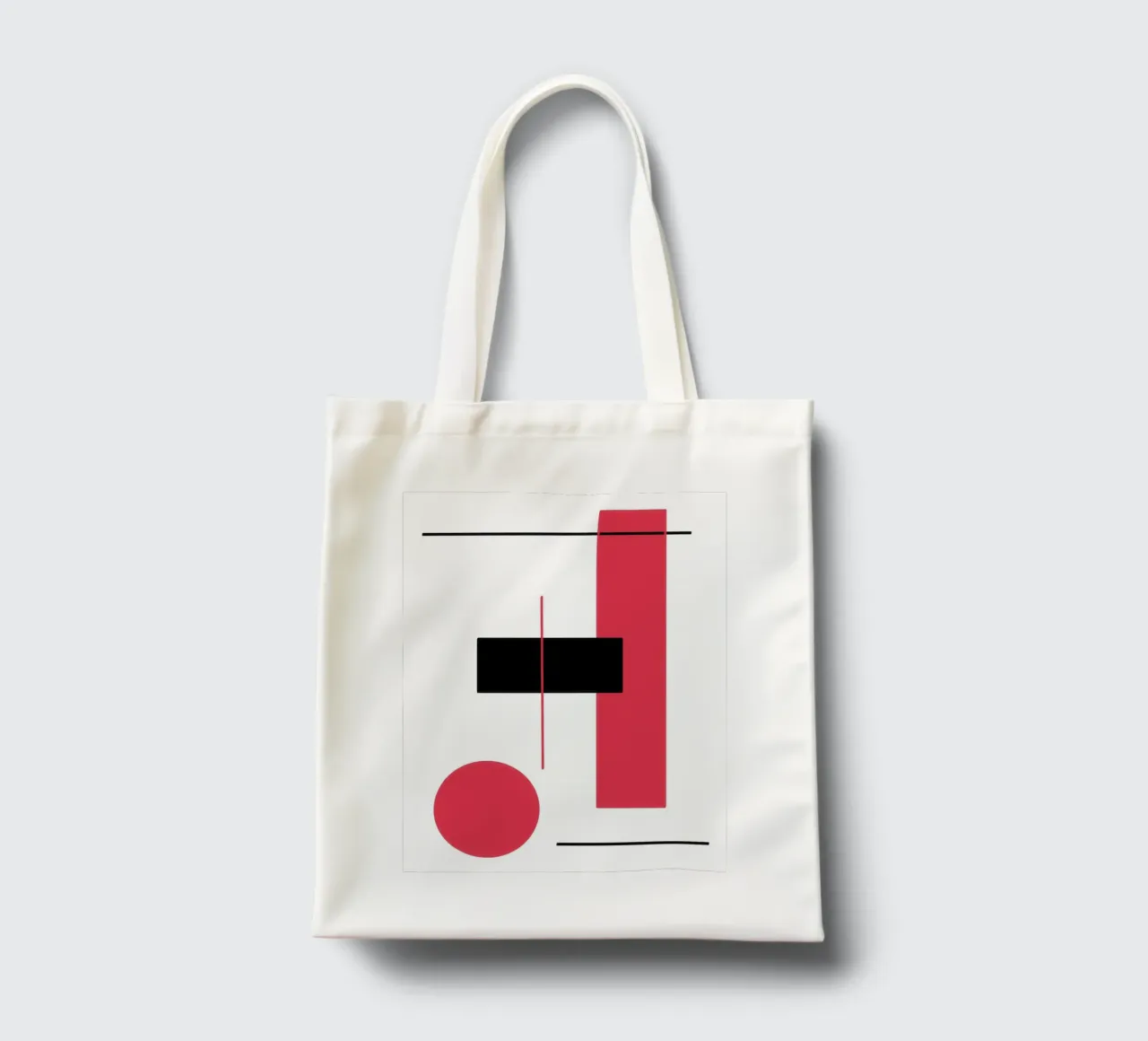 Design grafico in rosso e nero borsa in juta da BenCoStyle
