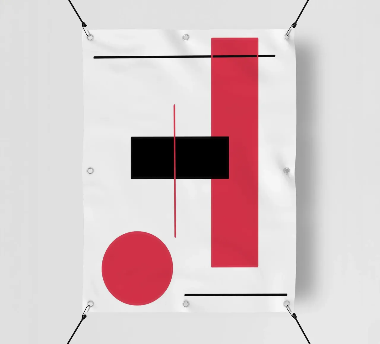 Design grafico in rosso e nero telo in pvc da BenCoStyle