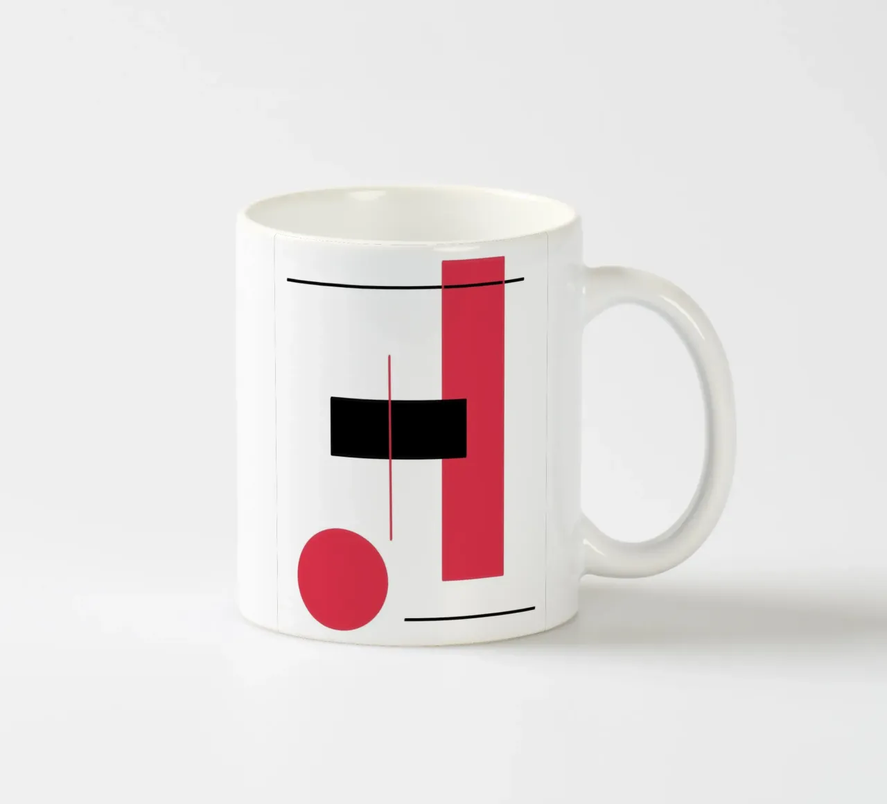 Design grafico in rosso e nero tazza in ceramica da BenCoStyle