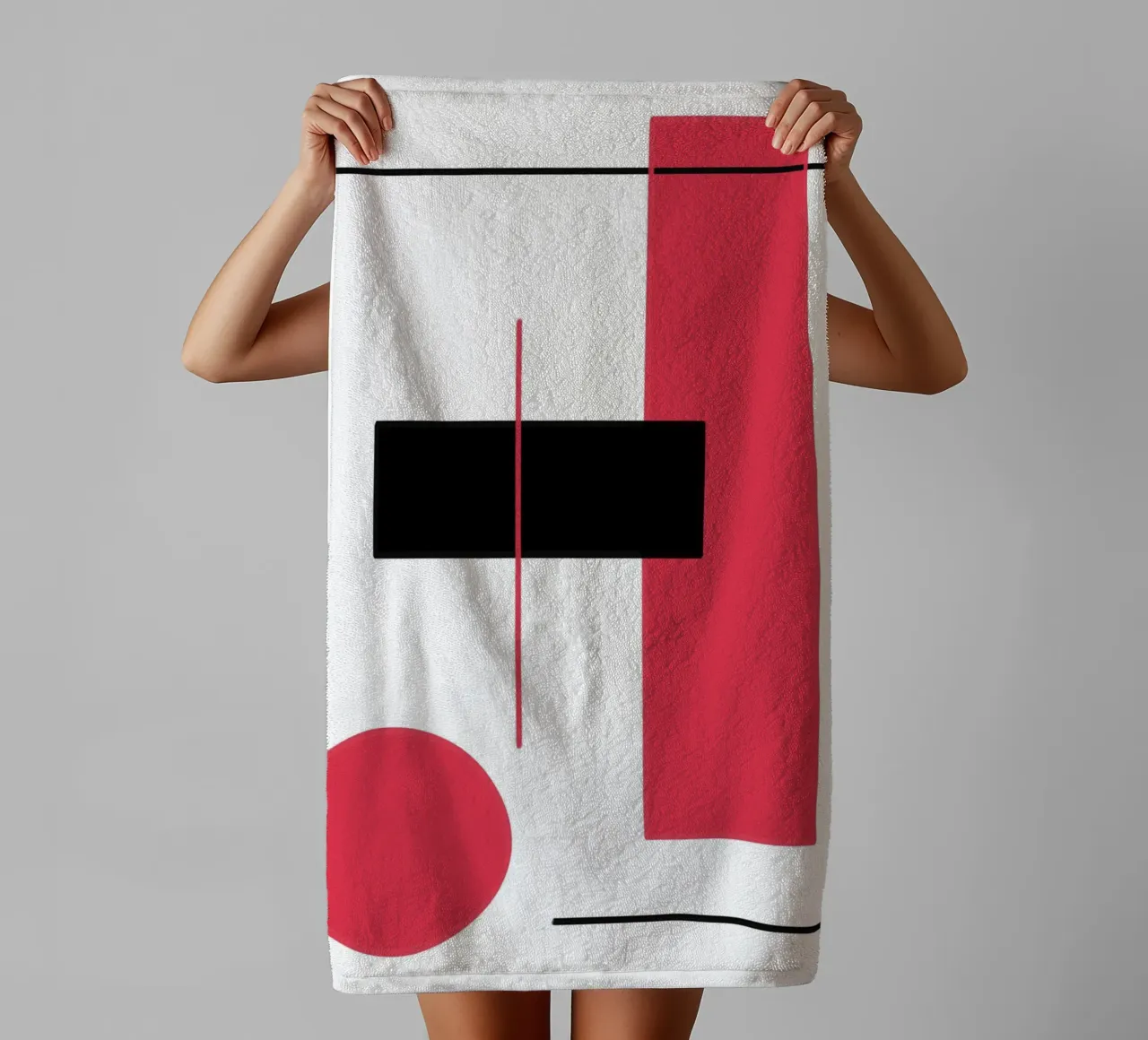 Graphic design in red and black towel by BenCoStyle