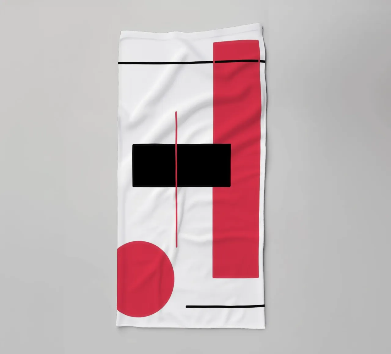 Design graphique en rouge et noir serviette de bain de BenCoStyle