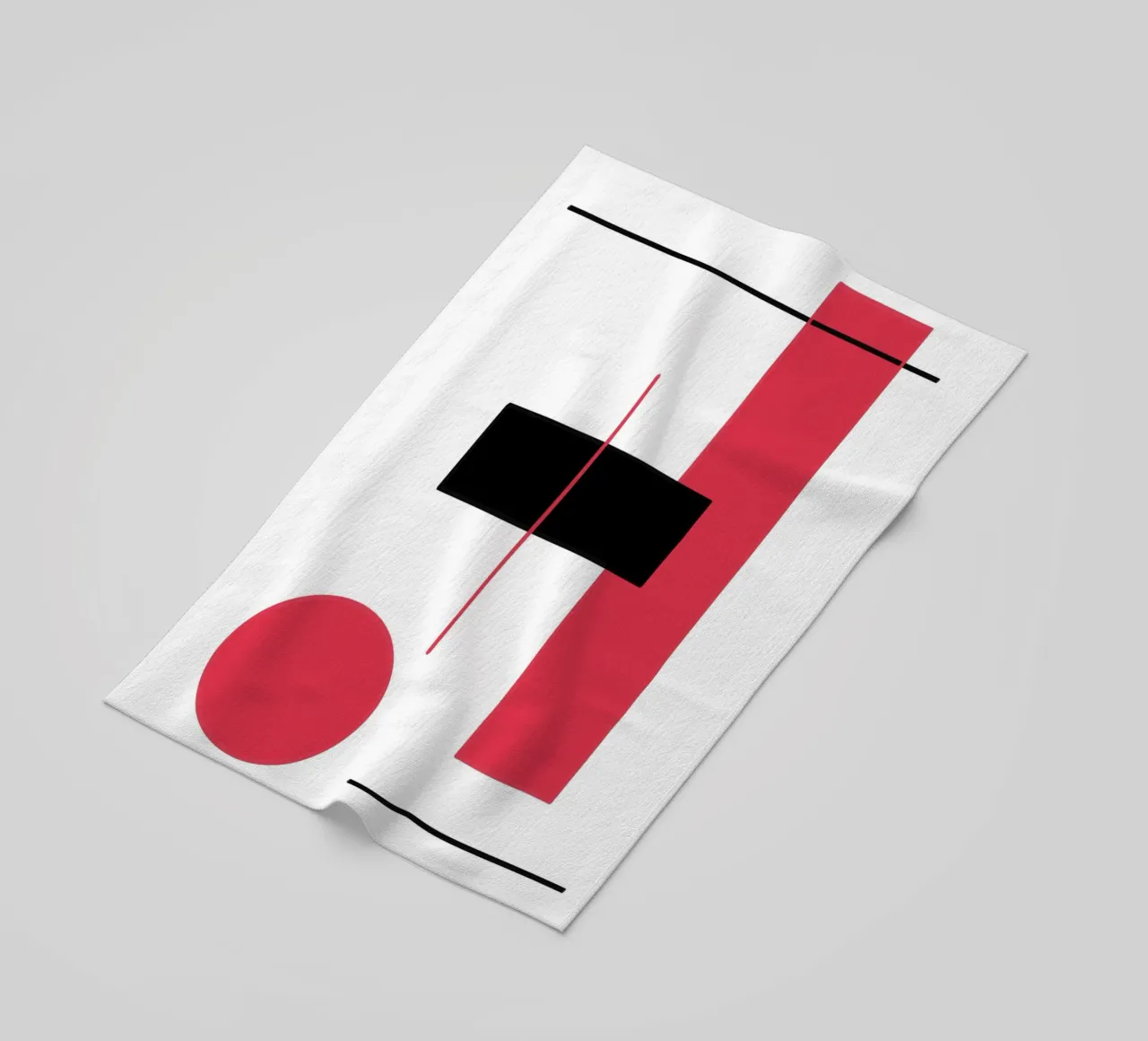 Design grafico in rosso e nero telo mare da BenCoStyle