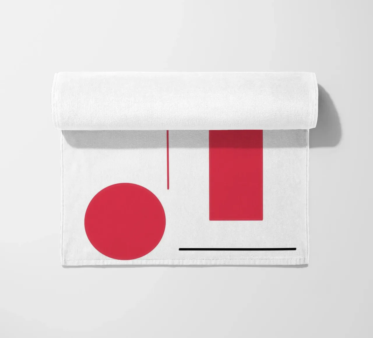 Design grafico in rosso e nero telo mare da BenCoStyle