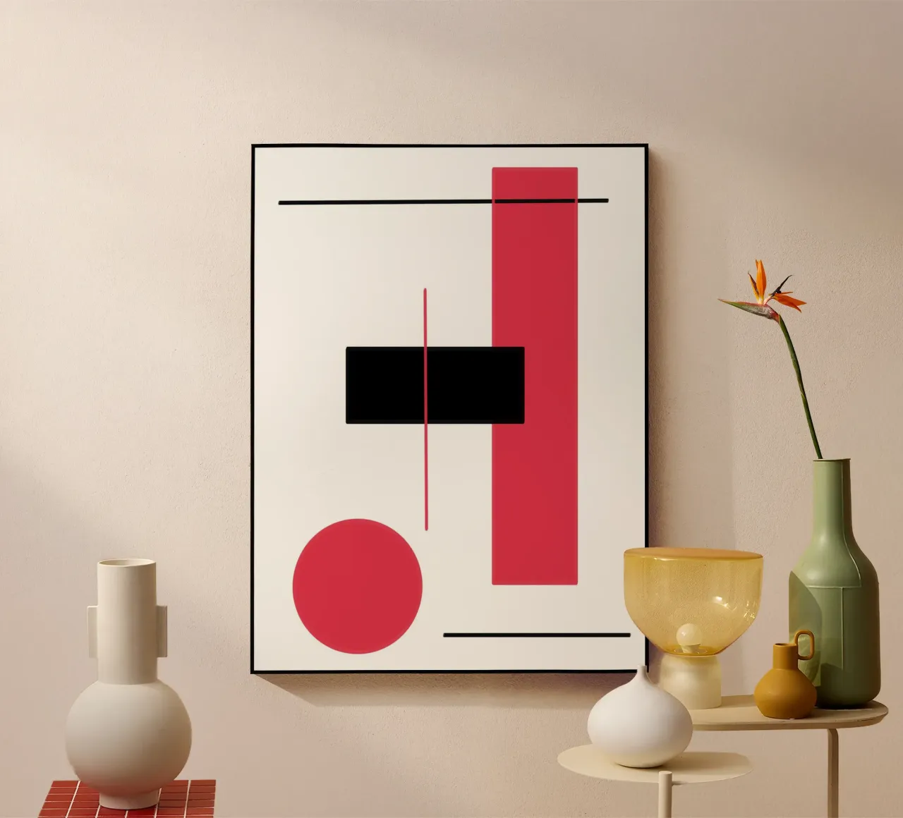 Grafisch ontwerp in rood en zwart acryl van BenCoStyle