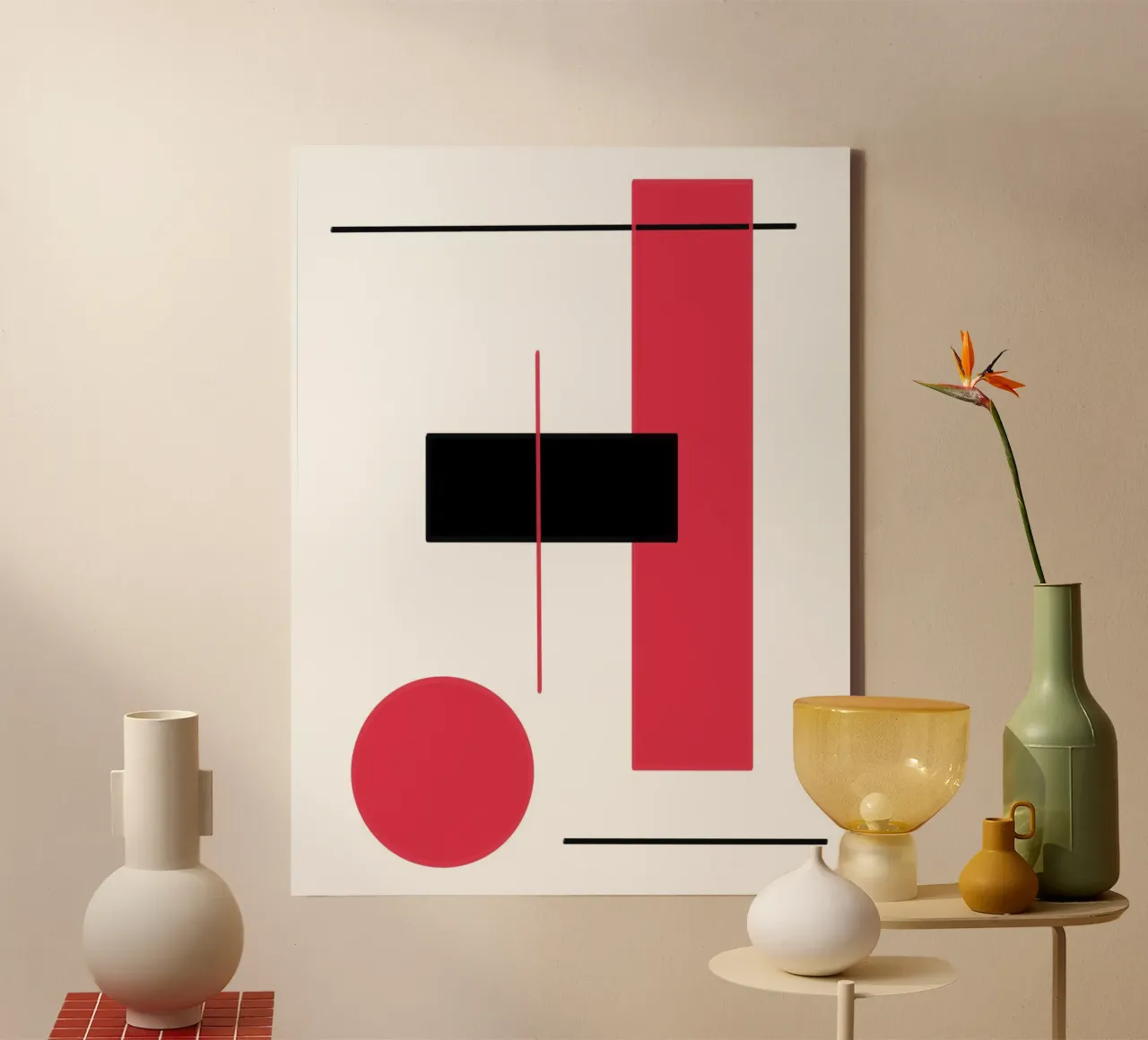 Design grafico in rosso e nero tela da BenCoStyle
