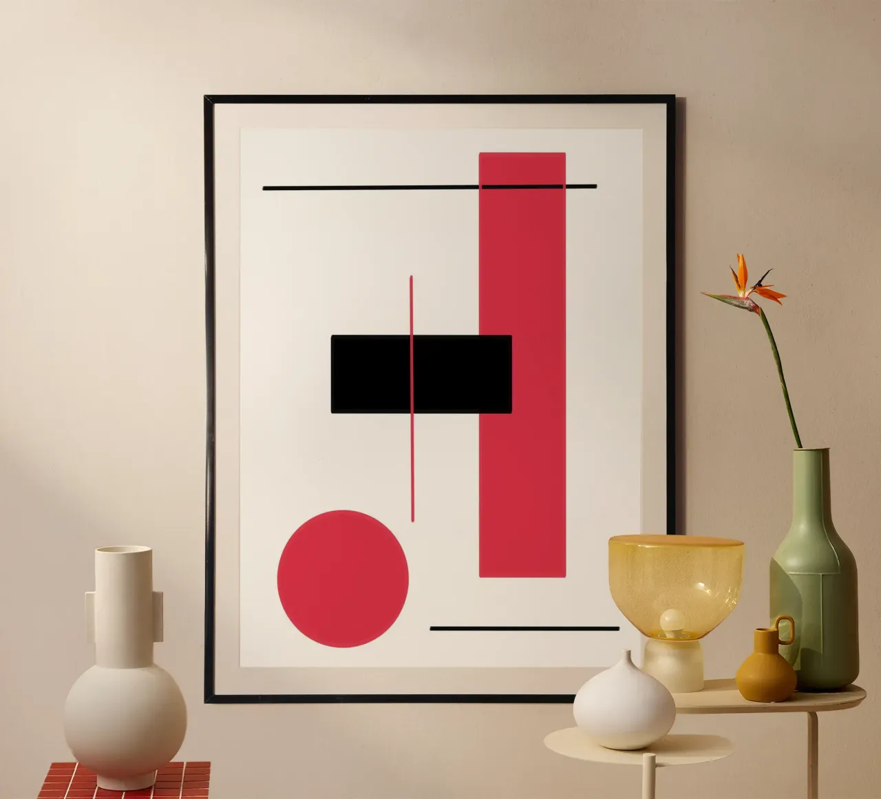 Design grafico in rosso e nero carta hahnemühle da BenCoStyle