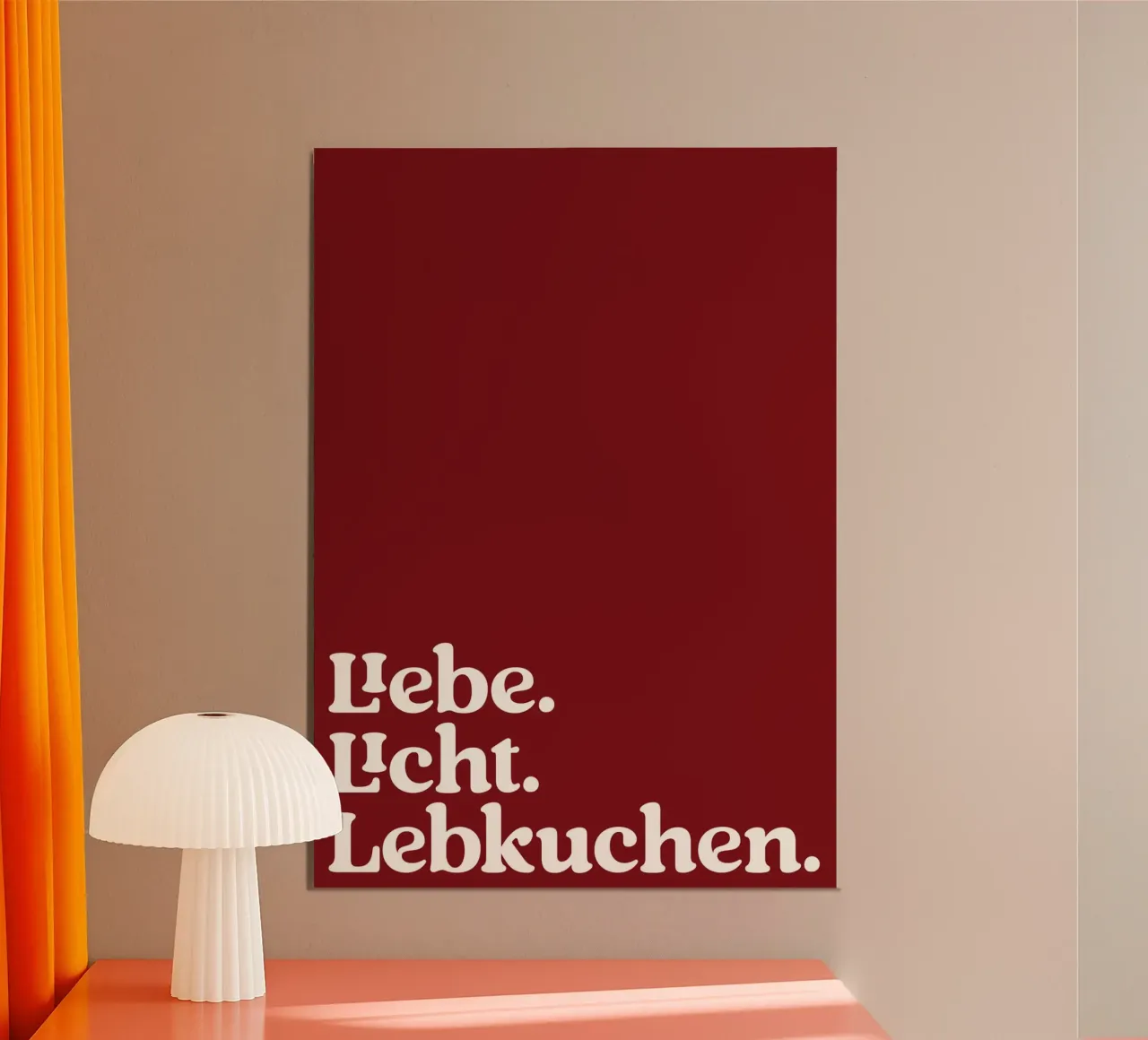 Liebe Licht Lebkuchen (Red) alluminio dibond da treechild