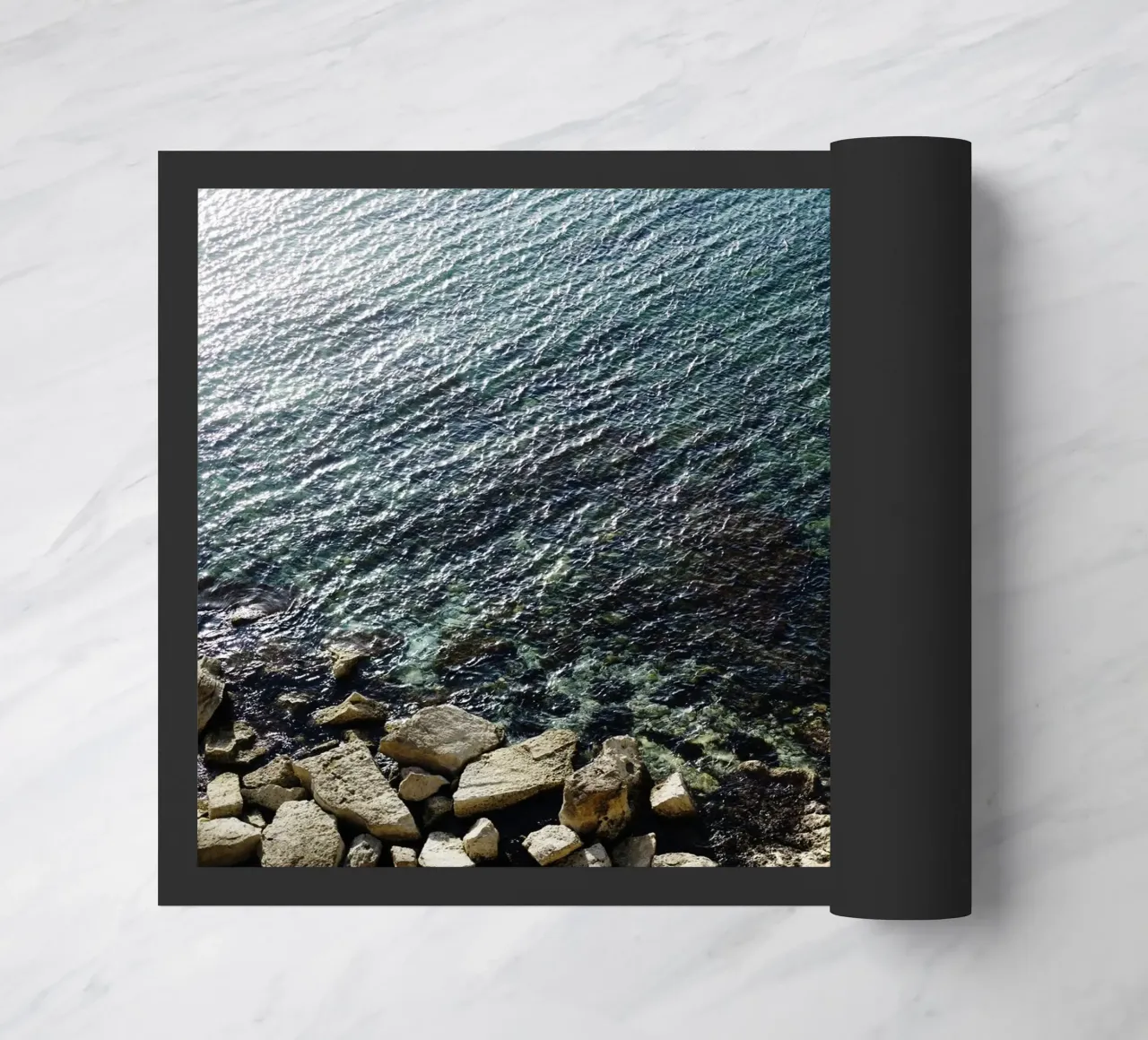 Spiaggia di pietra a Marsiglia, Francia - Provenza zerbino da art picture