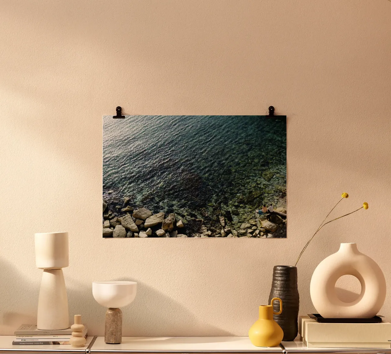 Spiaggia di pietra a Marsiglia, Francia - Provenza carta hahnemühle da art picture