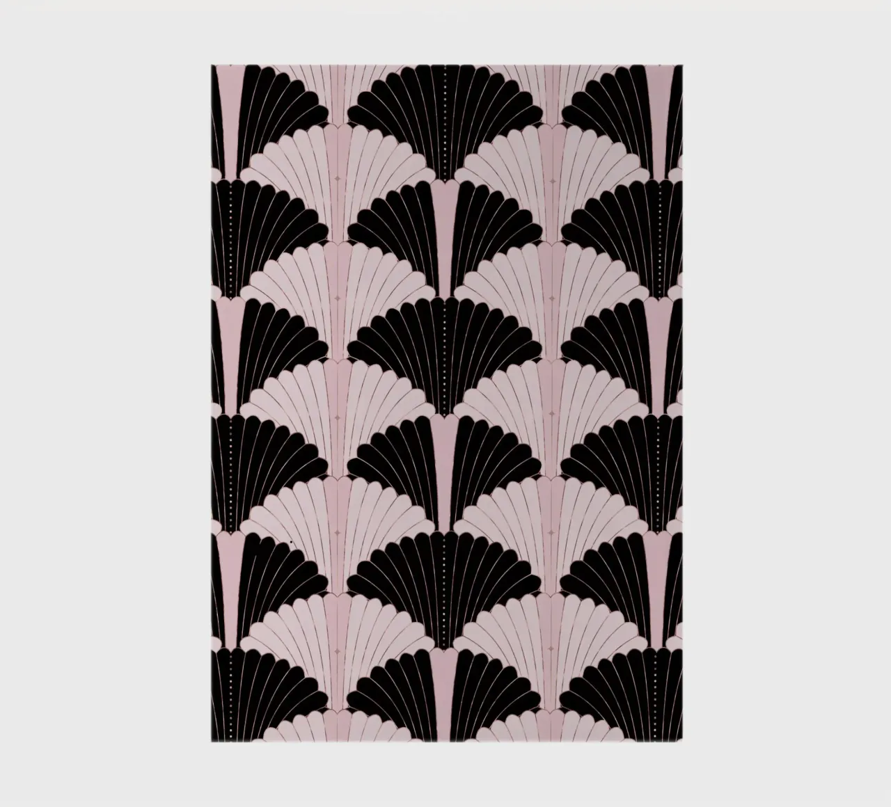 Art Deco pattern in black and light pink with gold shimmer notebook by CalliLetters