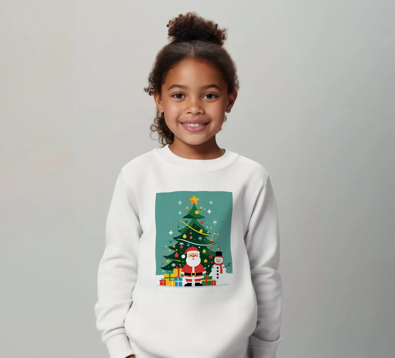 Albero di Natale con Babbo Natale e pupazzo di neve felpa bambino da DesignDoodle