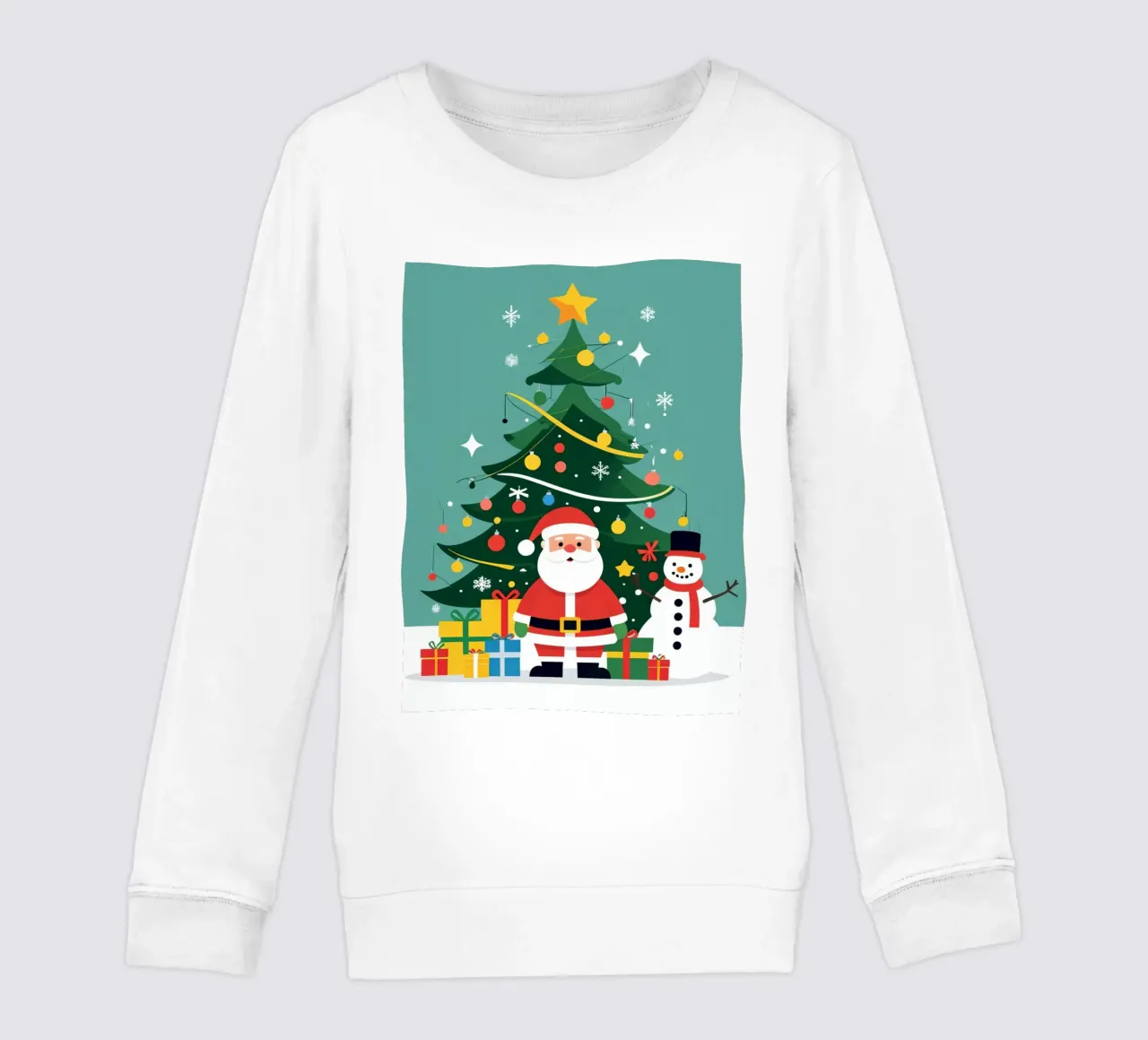Albero di Natale con Babbo Natale e pupazzo di neve felpa bambino da DesignDoodle