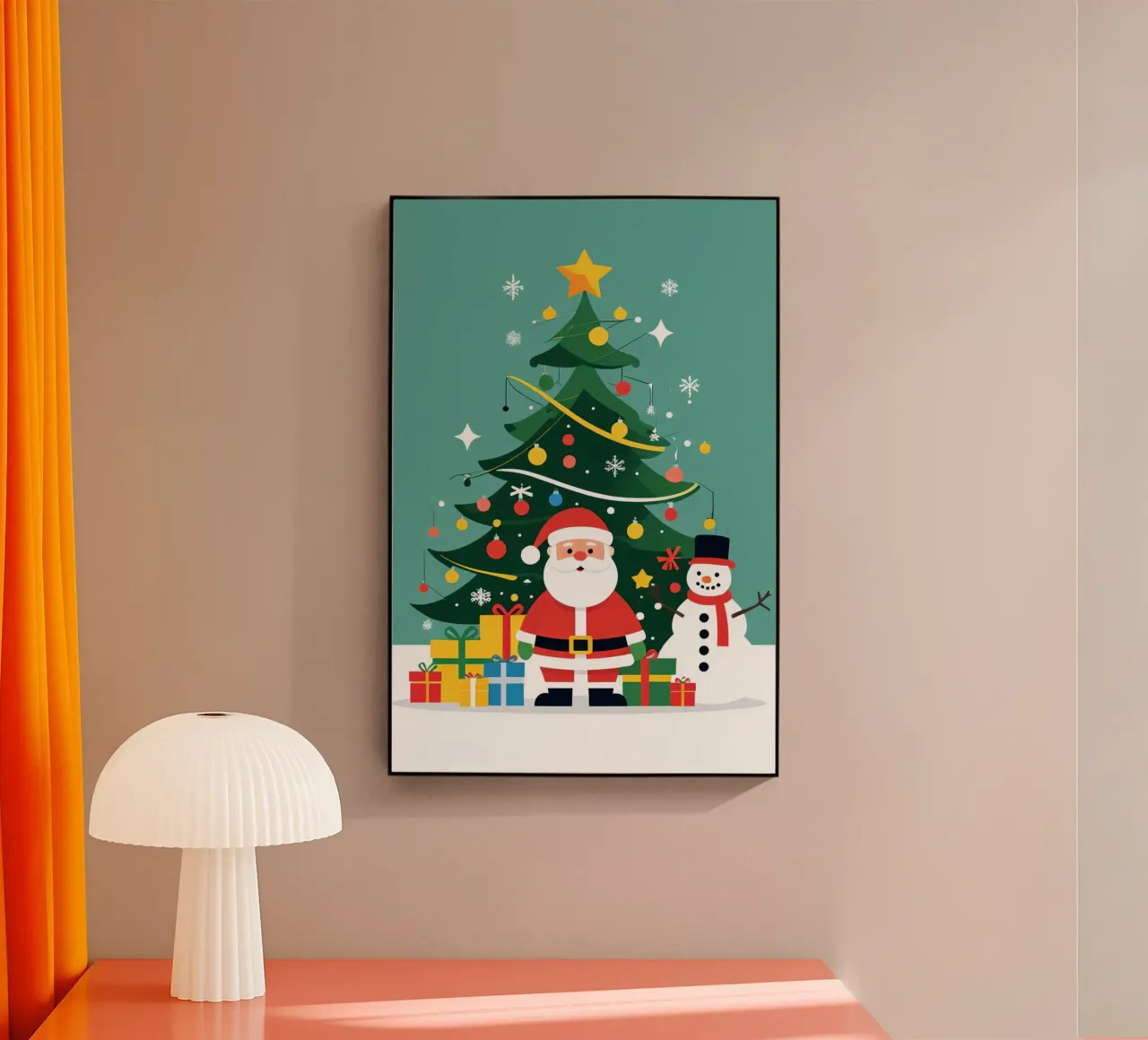Albero di Natale con Babbo Natale e pupazzo di neve plexiglass da DesignDoodle