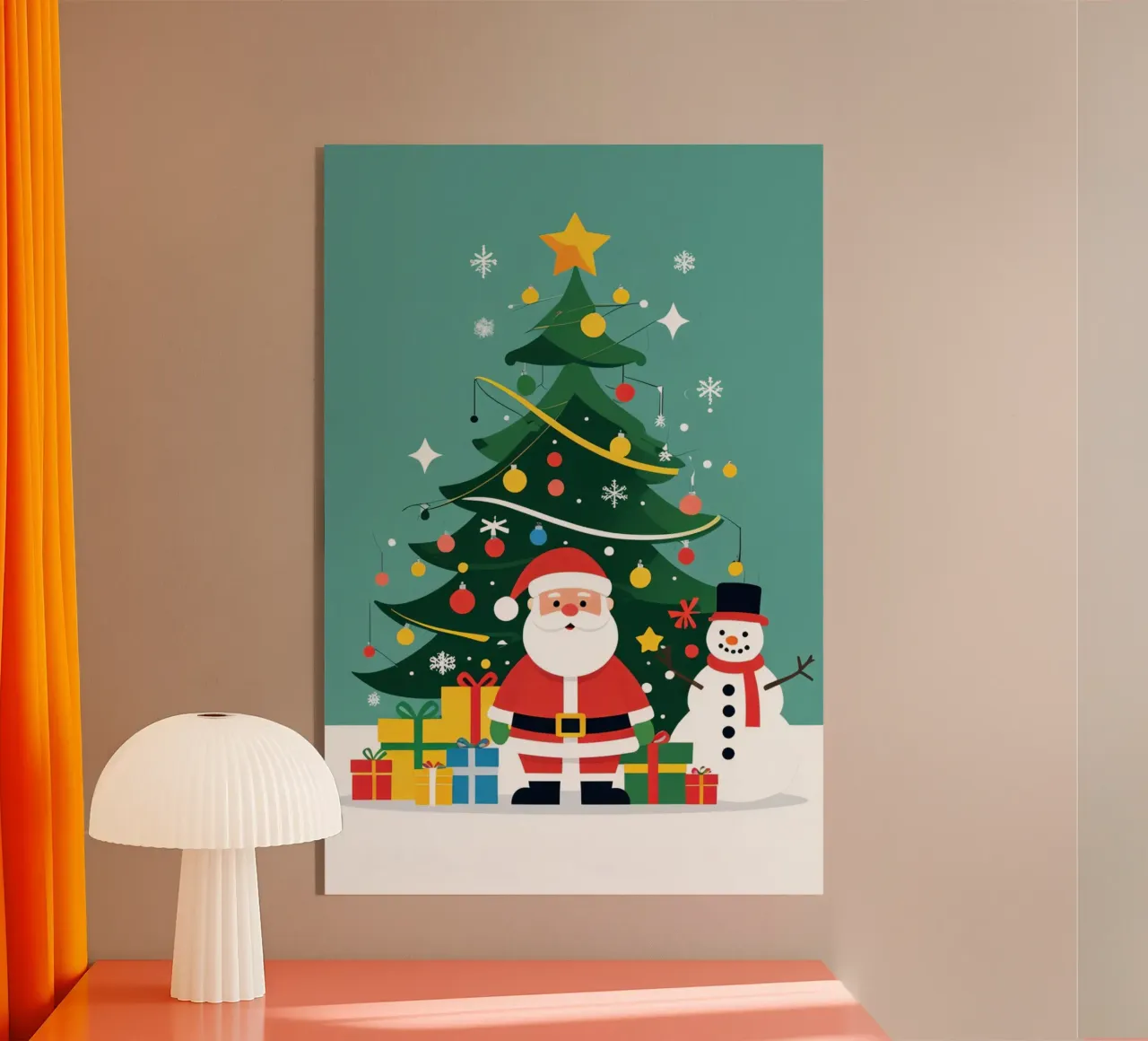 Albero di Natale con Babbo Natale e pupazzo di neve plexiglass da DesignDoodle