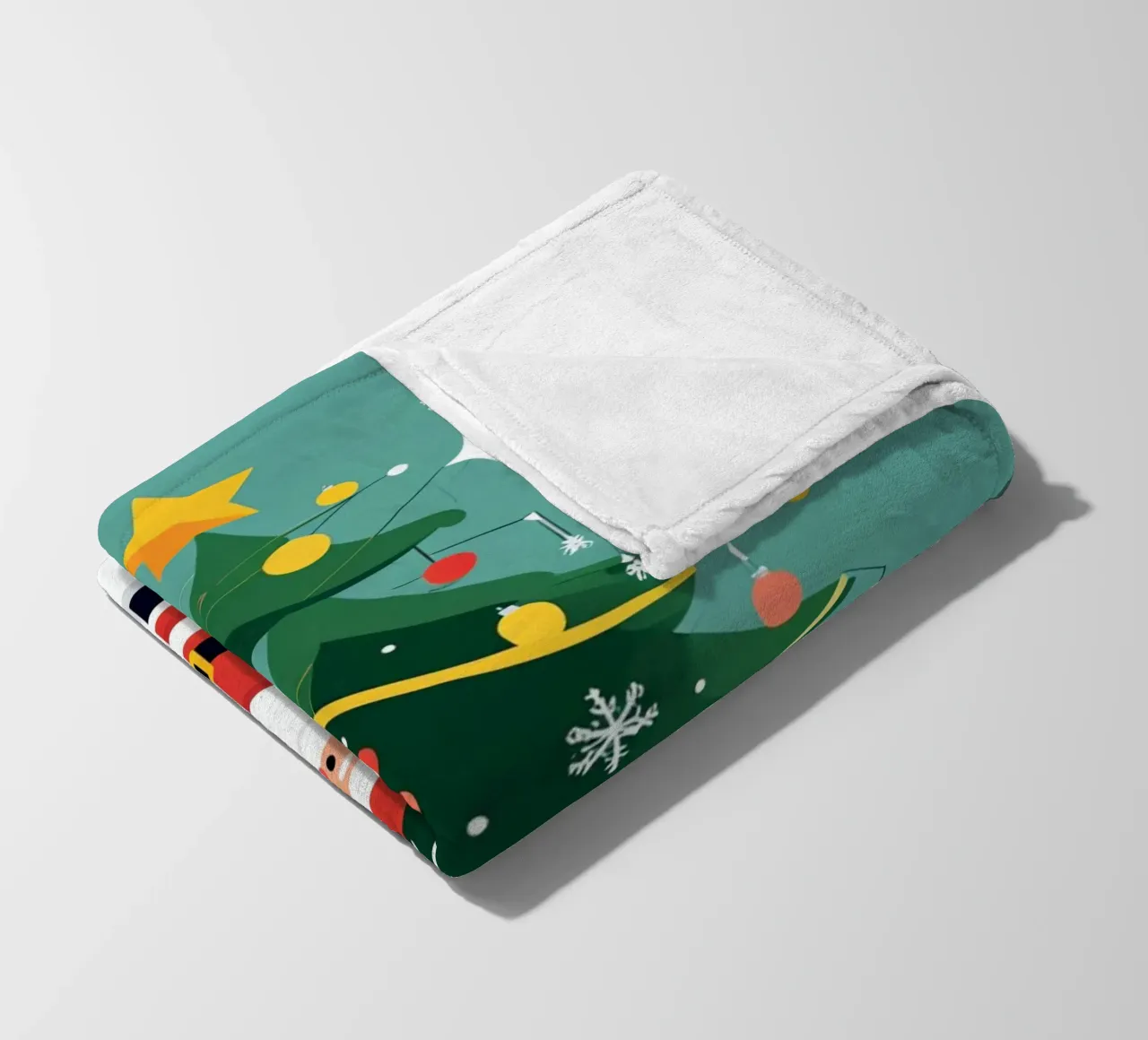 Albero di Natale con Babbo Natale e pupazzo di neve coperta in pile da DesignDoodle