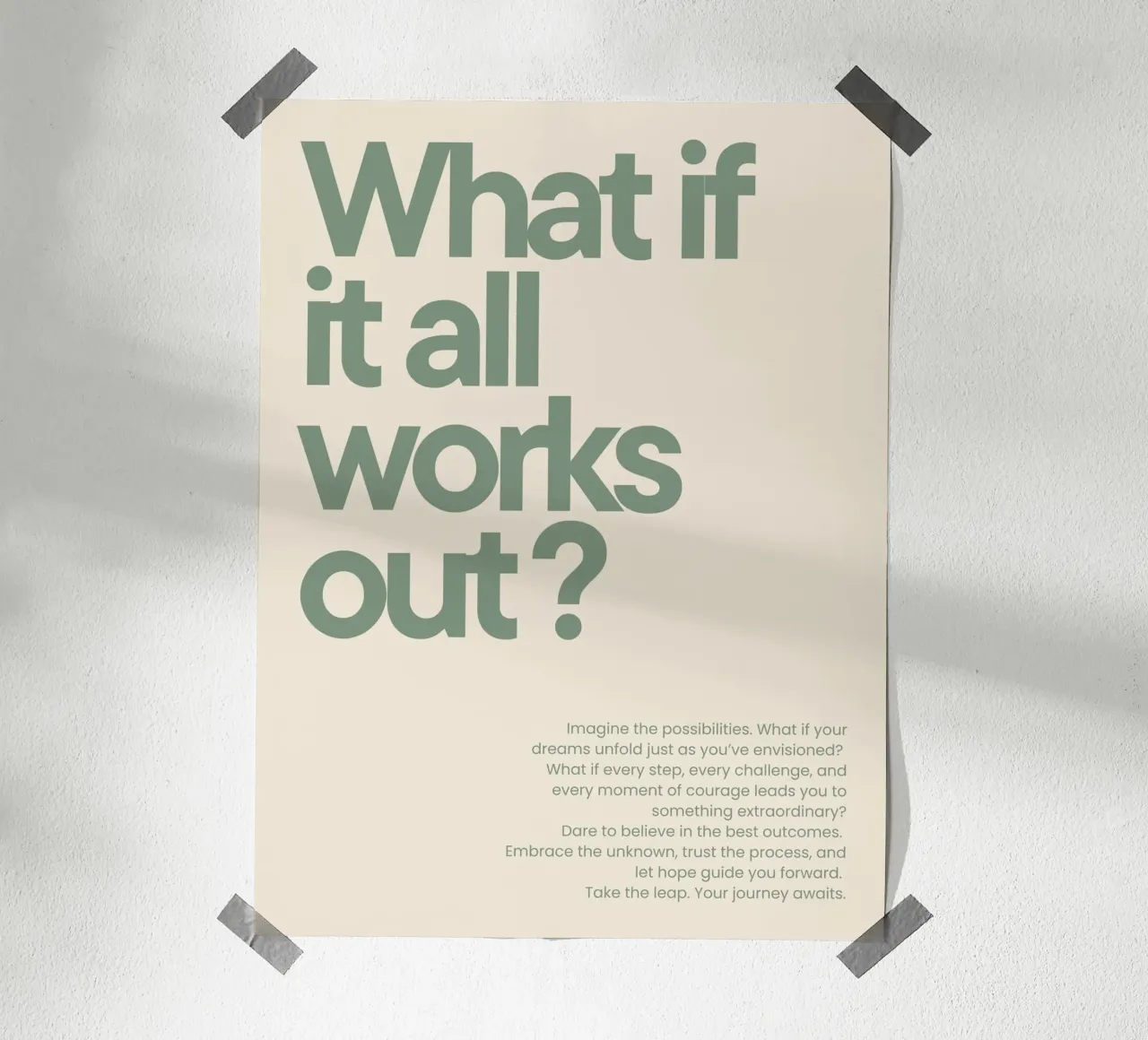 What if it all works out? poster con telaio in alluminio da NoordalLiving