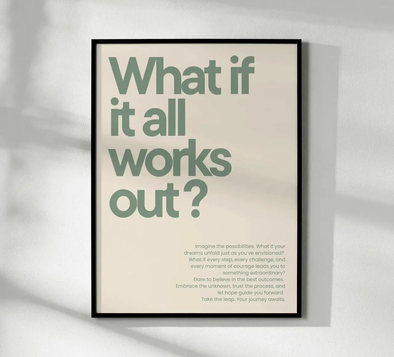 What if it all works out? poster con telaio in alluminio da NoordalLiving