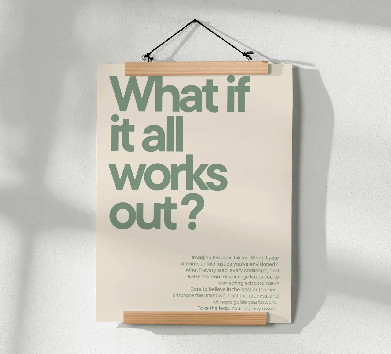 What if it all works out? poster con telaio in alluminio da NoordalLiving