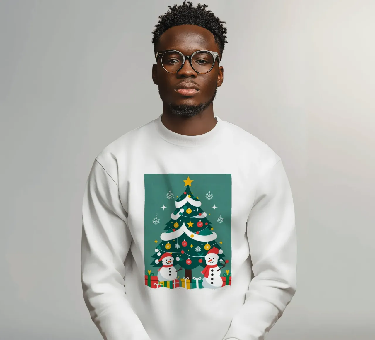 Albero di Natale con pupazzi di neve e regali felpa da DesignDoodle